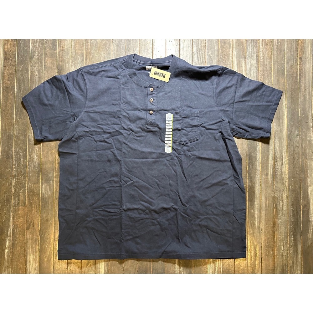 Duluth Trading Co Mens Longtail T Henley Short Sleeve Pocket Shirt